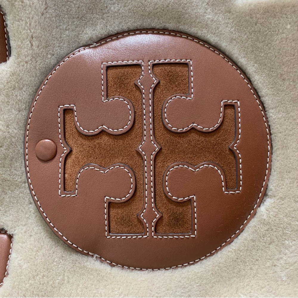 Tory Burch Genuine Shearling and Leather Ella Mini Tote - Picture 8 of 9